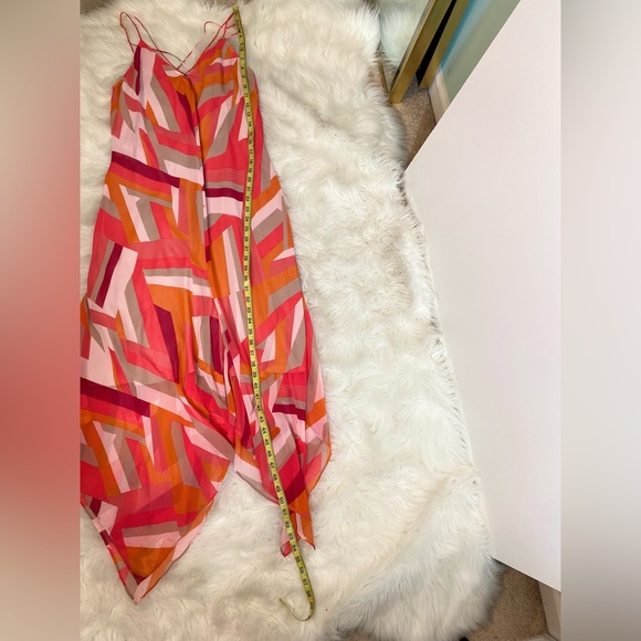 #465 Calvin Klein Printed Asymmetrical Dress size 14 - Picture 7 of 12